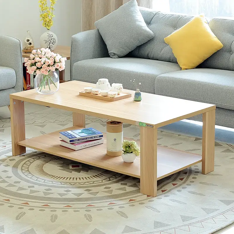 Table basse rectangulaire en bois, Design moderne bon marché, Table à thé Simple pour mobilier de bureau utilisé 1