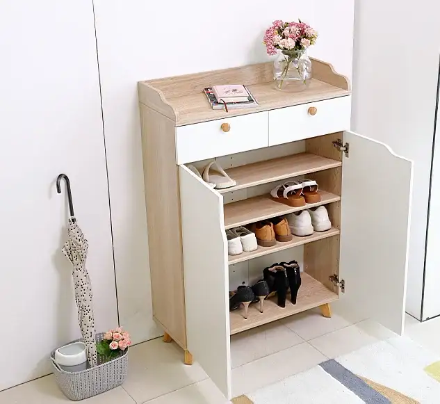 Armoire de rangement en bois simple de luxe moderne pour étagère à chaussures 1