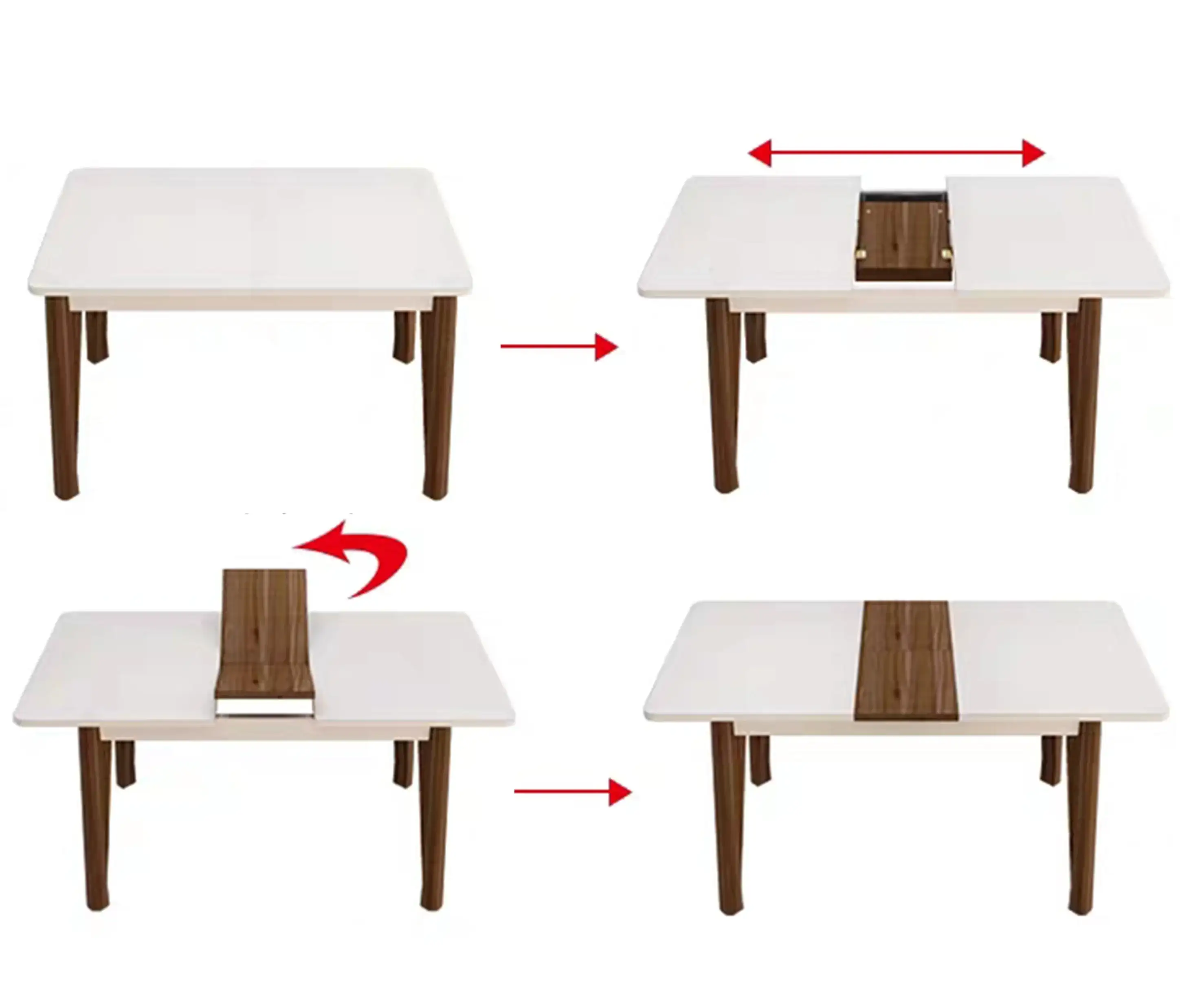 Mesa de jantar de madeira retangular diária com mobília viva de vidro moderada 1