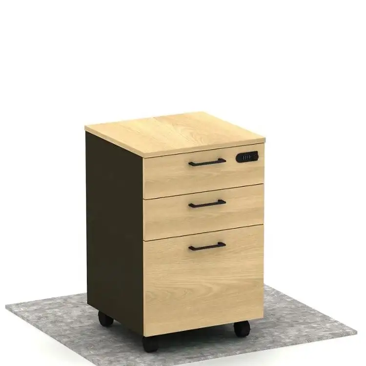 Classeur en bois à 3 tiroirs de mobilier de bureau Gcon 2019 avec serrure 1