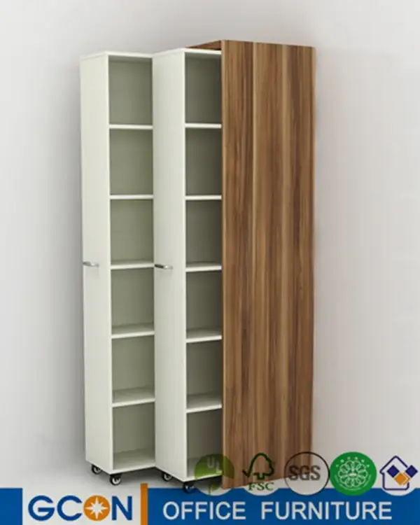Fácil monte el estante para libros barato especial de madera de la sala de estar del dormitorio de la cabecera con las ruedas 1