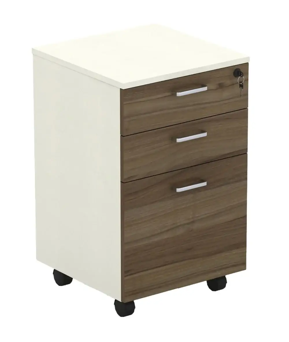 Wood Mobile File Cabinet With 3 Storage Drawers Under Desk 1