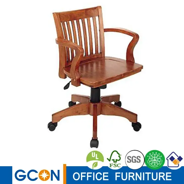 Silla giratoria de oficina moderna de madera maciza CON brazos 1
