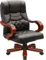 Sedia da ufficio direzionale e girevole moderna ed ergonomica in pelle 1