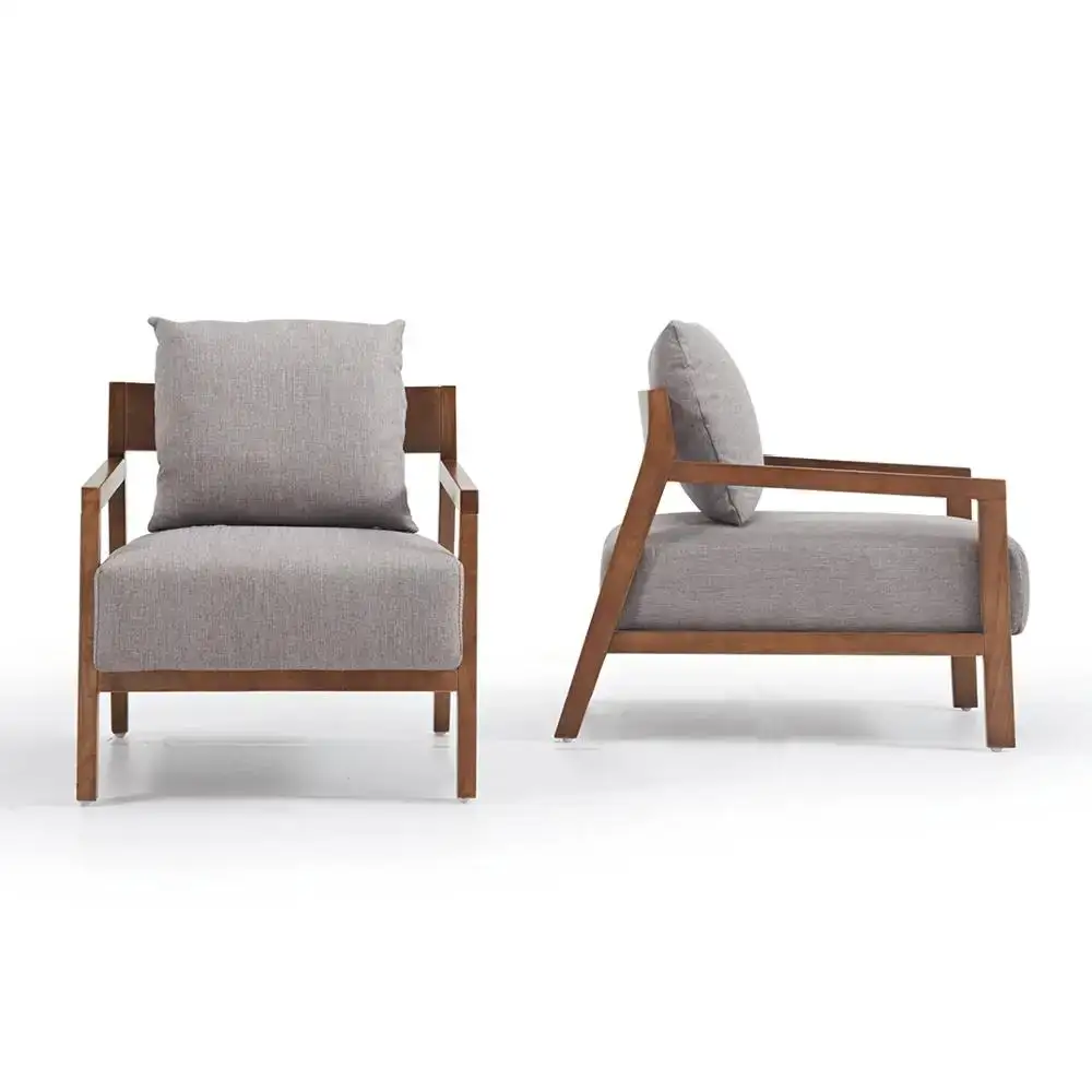 Fauteuil en bois massif d'hôtel, chaise de canapé de salon, chaise de café de restaurant de loisirs 1