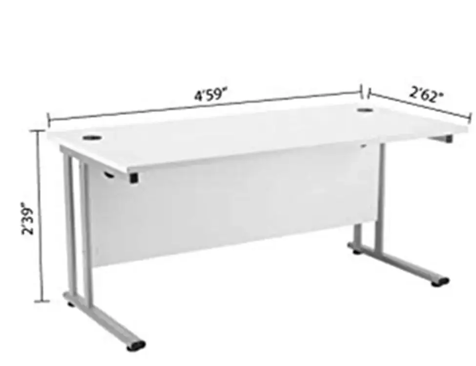 Office Smart Escritorio rectangular de 1400 mm x 800 mm Escritorio de oficina de madera voladizo Muebles ergonómicos, estación de trabajo 1
