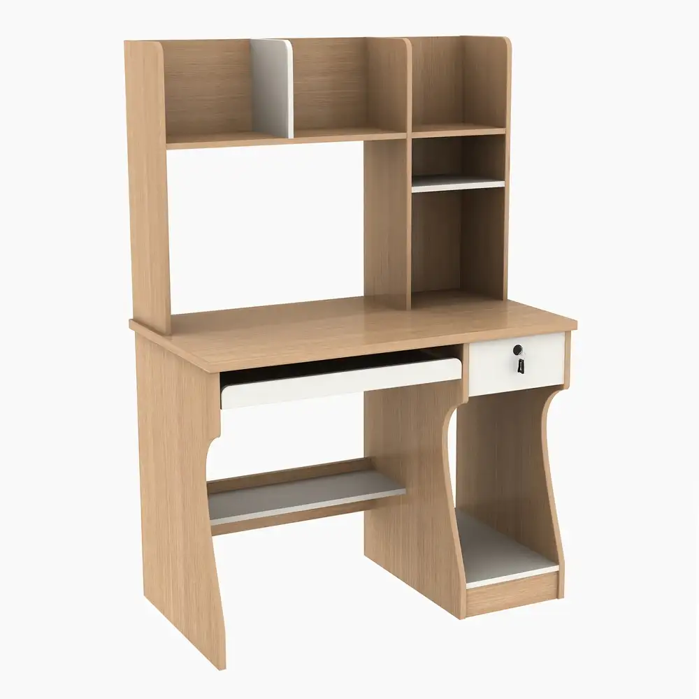 Mobili per la casa Scrivania per computer in legno con libreria 1