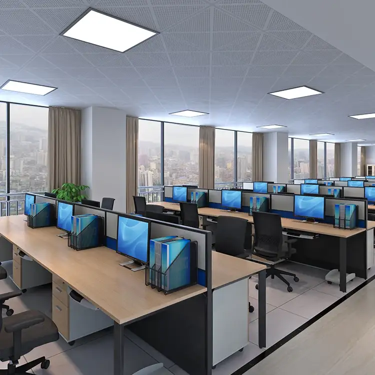 Easy To Assemble Custom Work Station Office Furniture Flexible I Shape Office Computer Workstations With Partition 1
