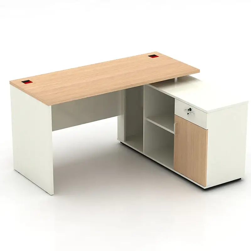 L Shape Mfc Modular Office Furniture Workstation Meja Pejabat 1
