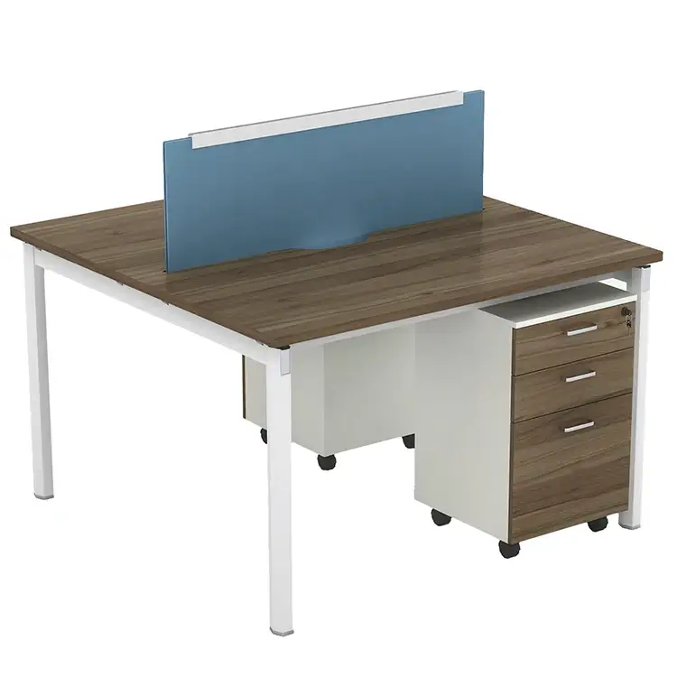 Mobili per ufficio modulari moderni a forma di L dell'OEM che mettono in panchina la postazione di lavoro del computer portatile con la divisione variopinta 1