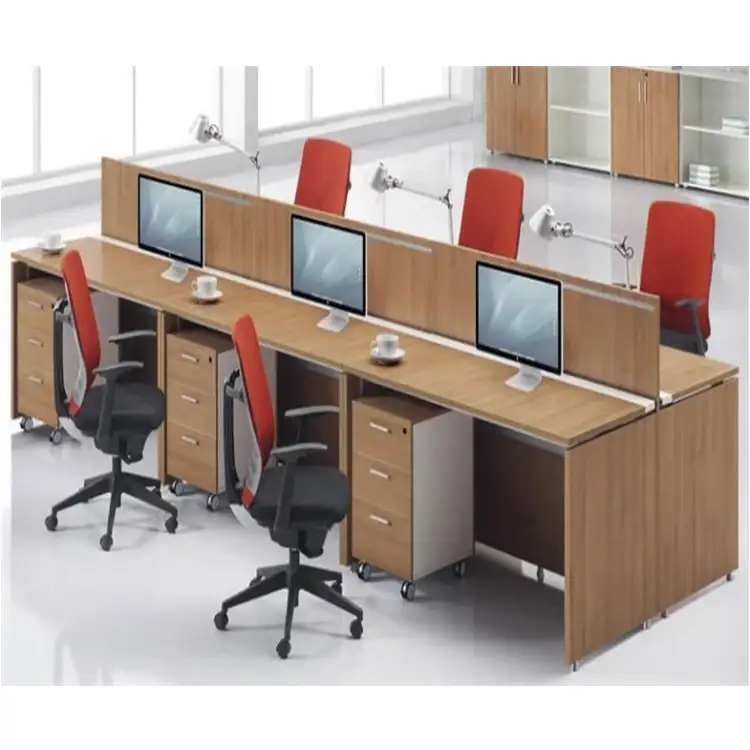Scrivania per computer modulare moderna di vendita calda Scrivania da ufficio standard per cubicolo da 6 posti 1