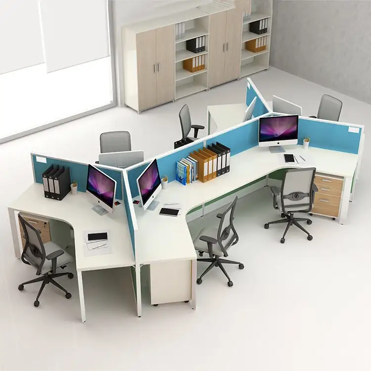 Marcas modulares comerciales del cubículo de la oficina de la división del diseño simple de los muebles modernos con 3 asientos 1