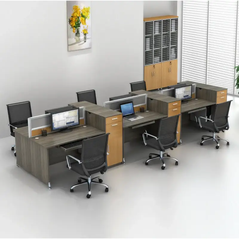 Open Space Furniture Share Office Workstation Desk With Cabinets 1