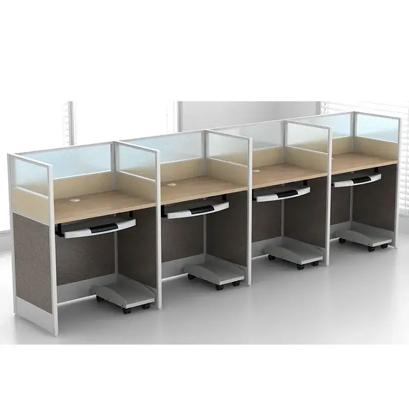 Postazione di lavoro per laptop da ufficio per mobili di fabbrica/piccoli cubicoli per postazioni di lavoro da ufficio a 4 posti per call center 1