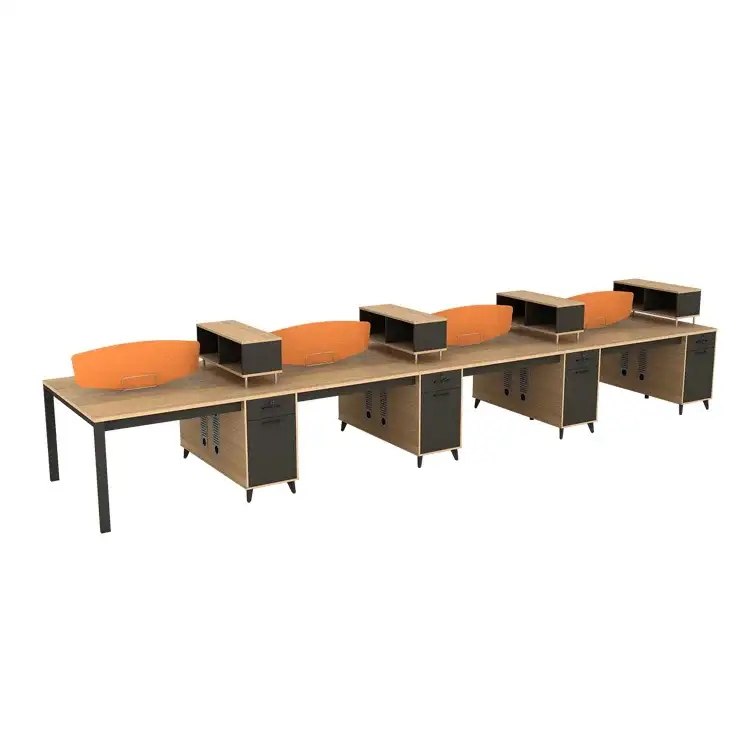 Nouvelle Promotion recommandée approvisionnement d'usine partager Tebal mobilier de bureau Mdf bureau avec 8 places 1