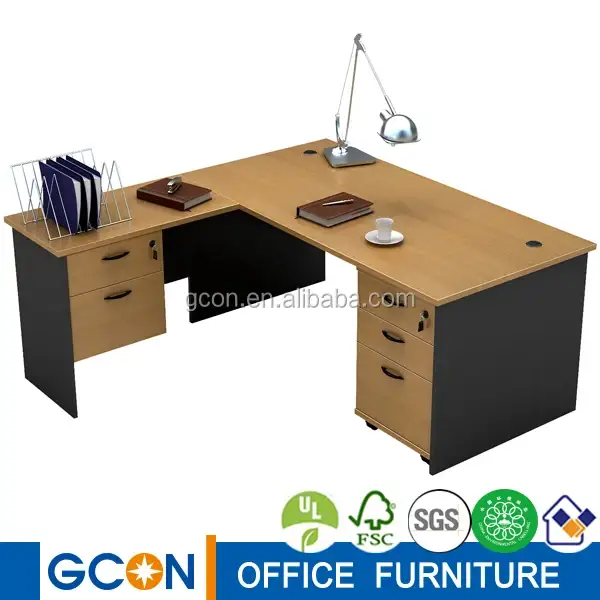 Bureau de direction ergonomique en forme de L d'angle 1