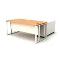 Bureau de gestionnaire avec tiroir, Table de bureau en forme de L, bureau de PDG, mobilier de bureau 1