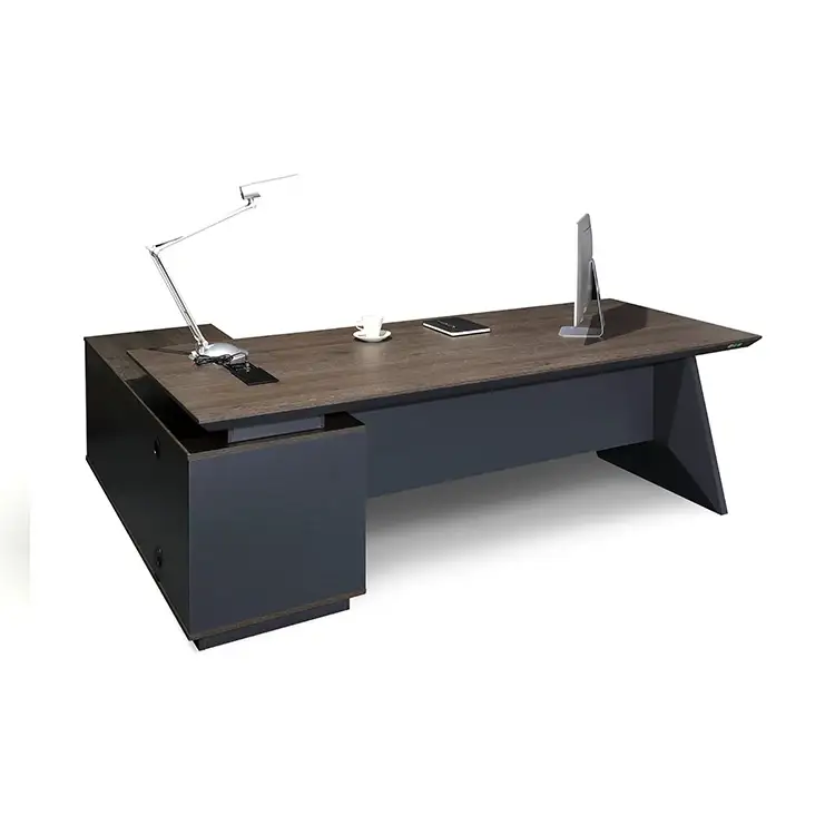 Bureau de luxe PDG Bureau de direction de luxe moderne Table de bureau avec table d'appoint et armoire 1