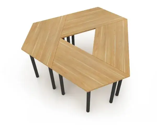 New Trapezoid Office Conference Table College Student Desk Negotiation Table Wooden Furniture Designs 1