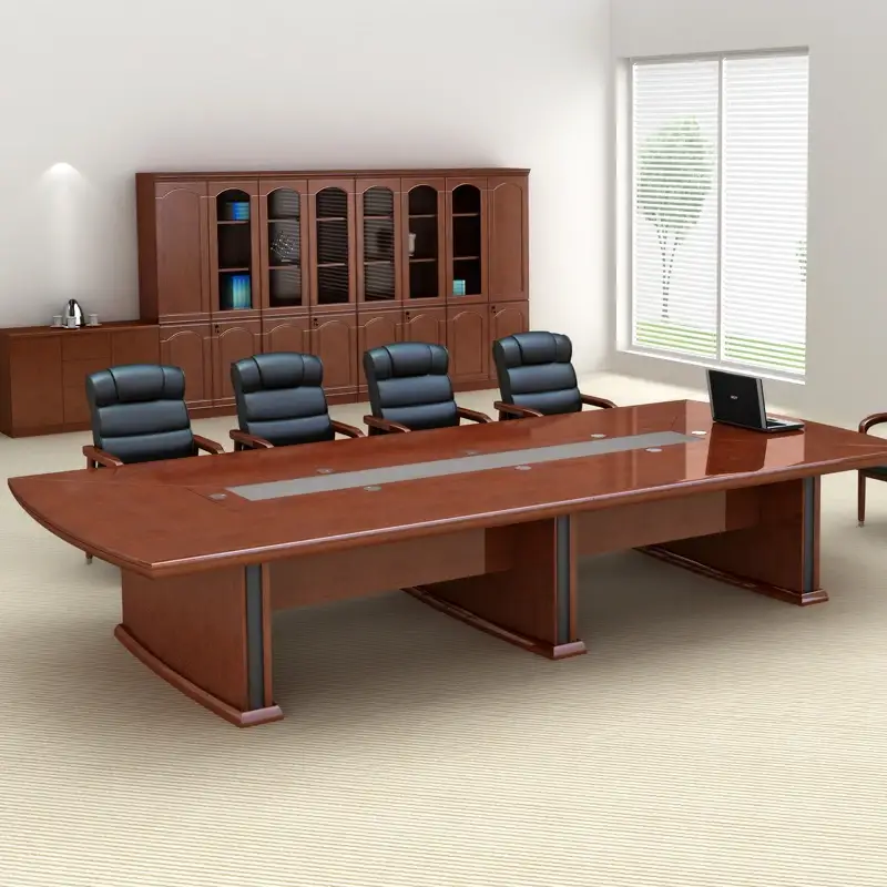 Grande e moderna sala de conferências Mfc Mesa de reunião Mesa de madeira Móveis de escritório Mesa de reuniões em melamina 1