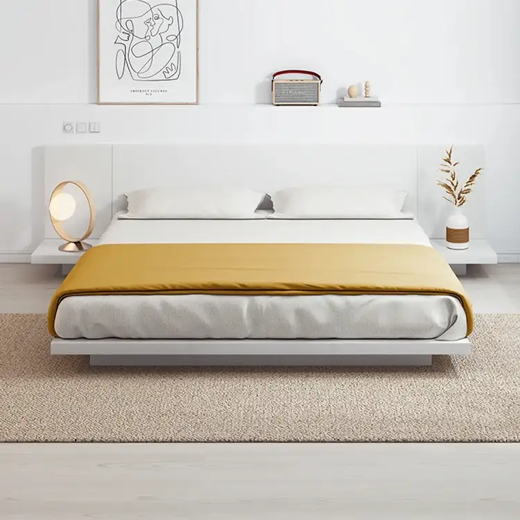 La mobilia moderna della camera da letto della casa dell'hotel di vendita della fabbrica mette la struttura del letto in legno massello per le camere di design 1