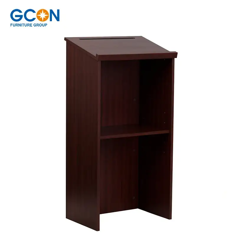 Mahogany Cheap Price Wooden Pulpit Lectern Stand For Church 1