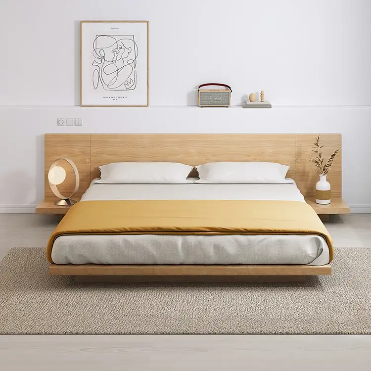 Japanese Bedroom Set,Queen King Size Floating Tatami Bed Frame Furniture 1