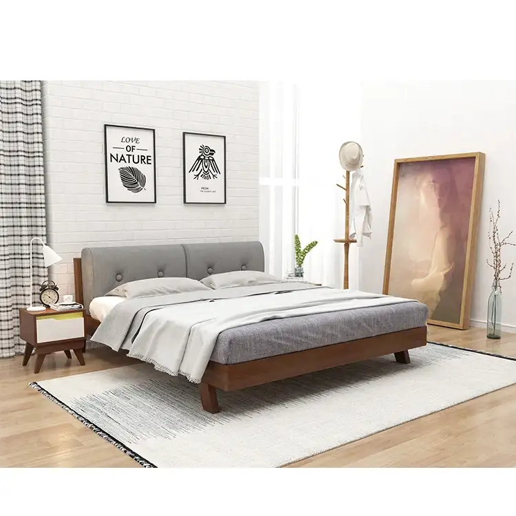 Gcon Factory Letto moderno in legno massello di vendita caldo per mobili da camera da letto 1