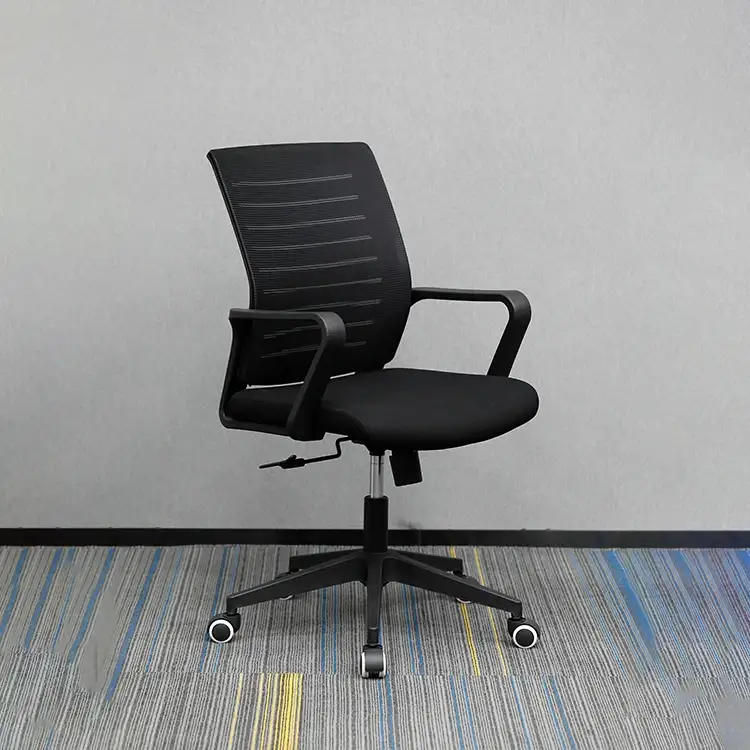 Black Swivel Mesh Office Chair For Staff On Computer Cadeiras De Escritorio Normal Office Chair Sillas Giratorias De Oficina 1