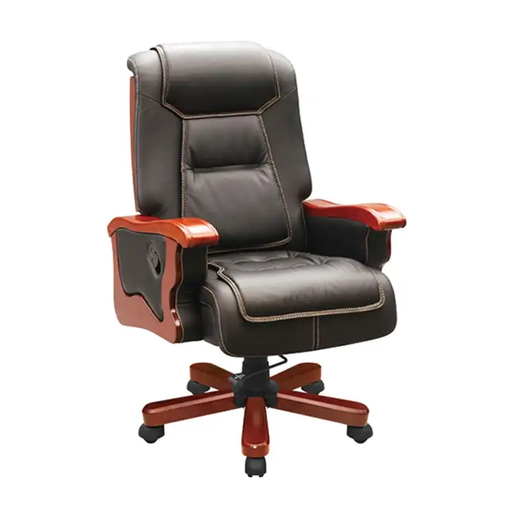 Silla de oficina ergonómica de cuero auténtico de Pu, silla de oficina de Color marrón, jefe ejecutivo, jefe, Boos, silla de trabajo ergonómica para ordenador 1
