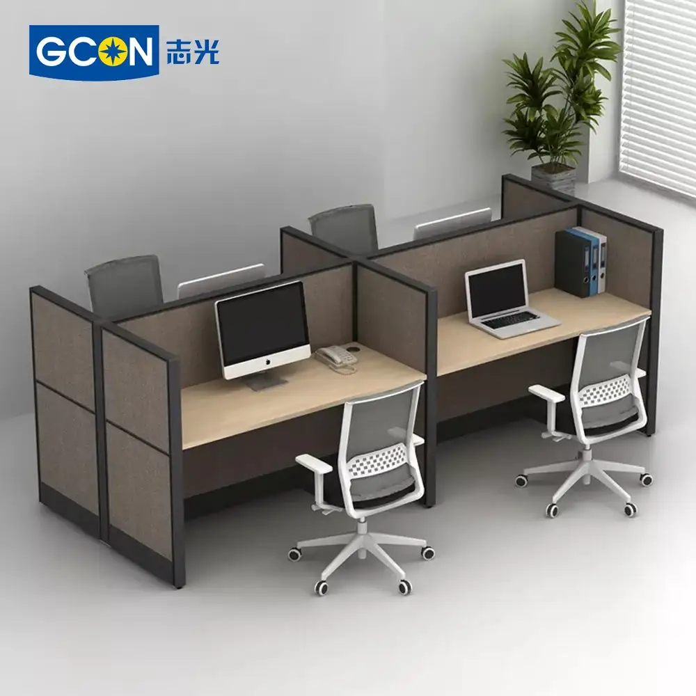 Mesa modular de la estación de trabajo de la división de 4 personas de los muebles del escritorio del puesto de trabajo de la oficina del cubículo del diseño moderno 1