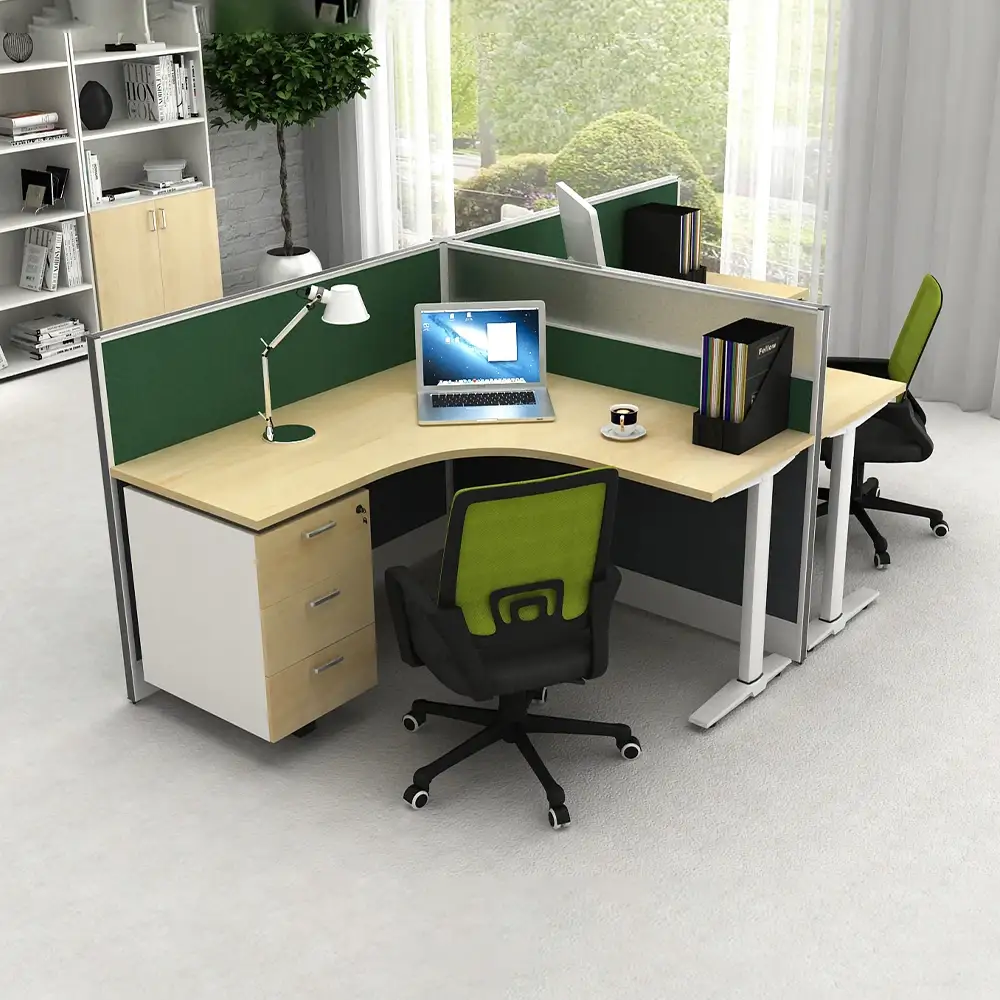 Custom L Shape Workstation Modern Office Partition Desk T Type Office Table With Drawer Furniture 1