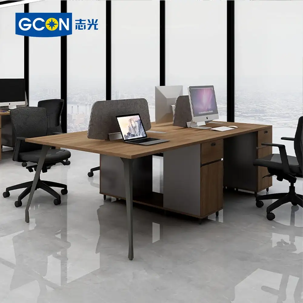 Industry Style Office Workstation Desk Metal Legs Furniture Partition Table Work Station Bureau De Travail 1