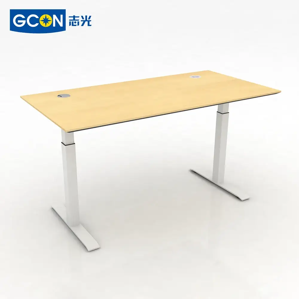 Escritorio ajustable en altura, mesa de oficina eléctrica con soporte para sentarse de 3 etapas 1