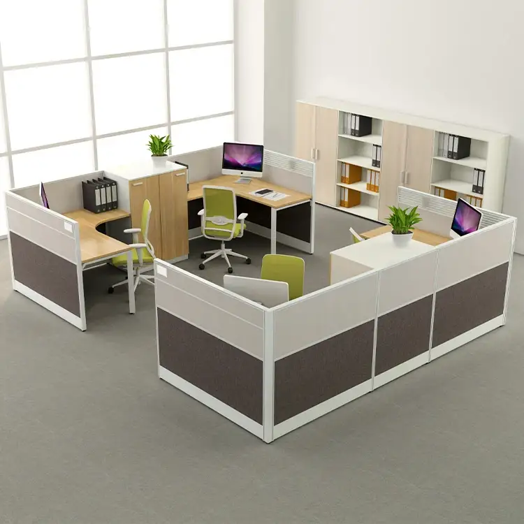 Modern Aluminum Office Partition Divider Workstation Desk Cubicle Table Furniture 1