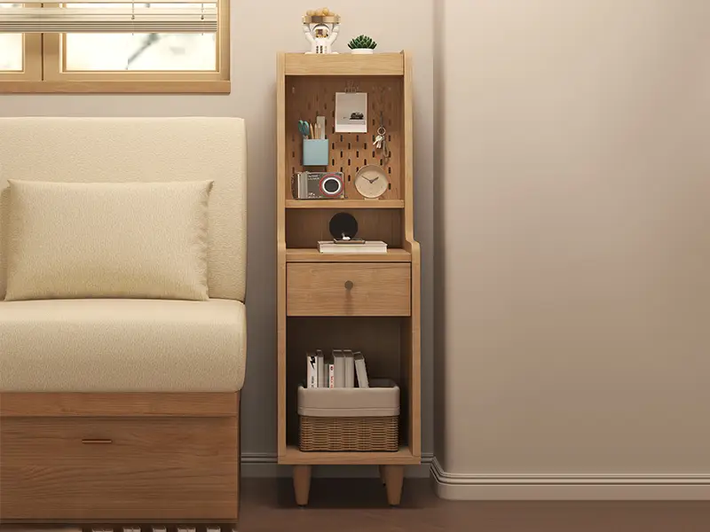 GCON GF-5300 Table de chevet ultra étroite, mini table de chevet haute et fine 1
