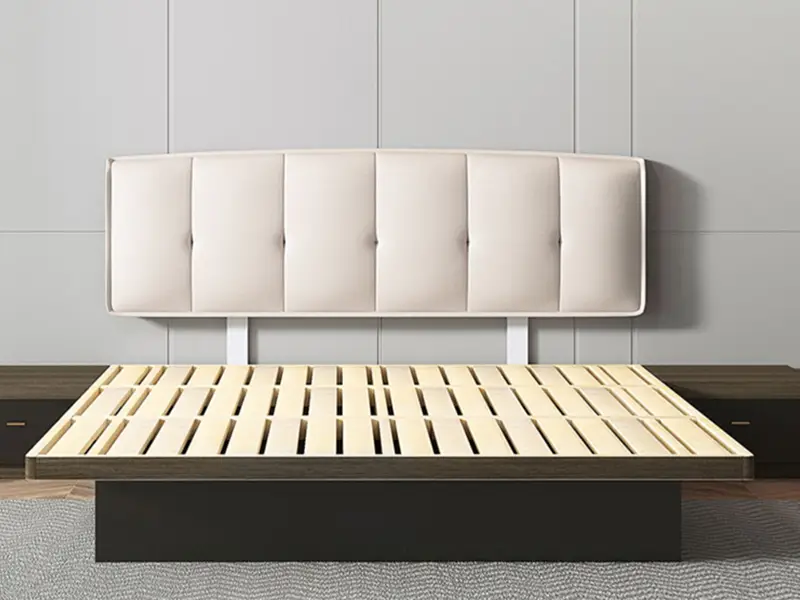 Modern Hotel Room Furniture Manufacters Hotel Floating Bed Base with Removable Headboard 6