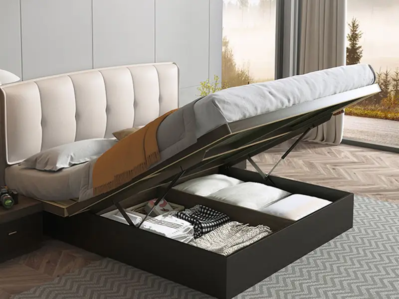 Modern Hotel Room Furniture Manufacters Hotel Floating Bed Base with Removable Headboard 2
