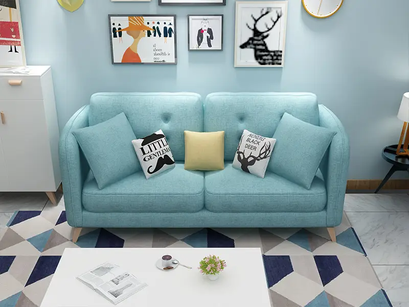 GCON GS-7002 Ghế sofa phòng khách sạn hai chỗ ngồi Ghế bọc vải hình chữ U Ghế dài cổ điển 1