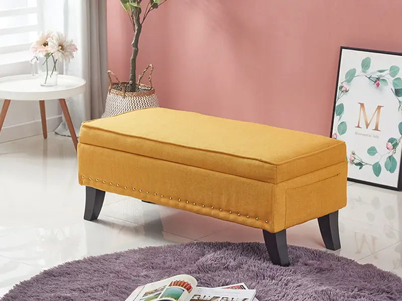 GCON Hotel Storage Luggage Rack with Rivet Adr-LR-01 Fabric Storage Bench 1