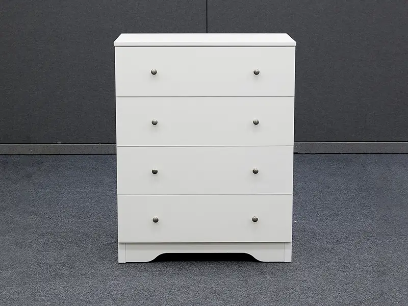 GCON Four-Drawer White Dresser with Anti-Tip Hardware M-AUK-02 Sleek and Durable Storage Chest Premium Quality Bedroom Storage 1