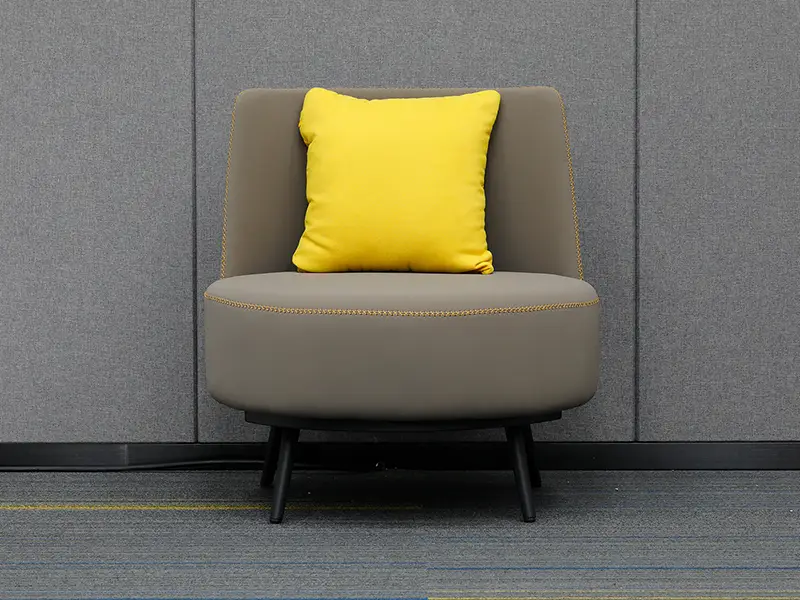 PU Leather Hotel Room Lobby Accent Chair GCON GWY385A Ergonomic Round Sofa Chair with Cushion 1