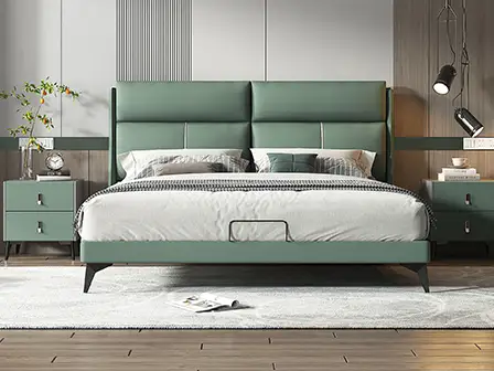 GCON 603001 Modern Upholstered Hotel Room Bed Frame and Headboard Furniture Set 1