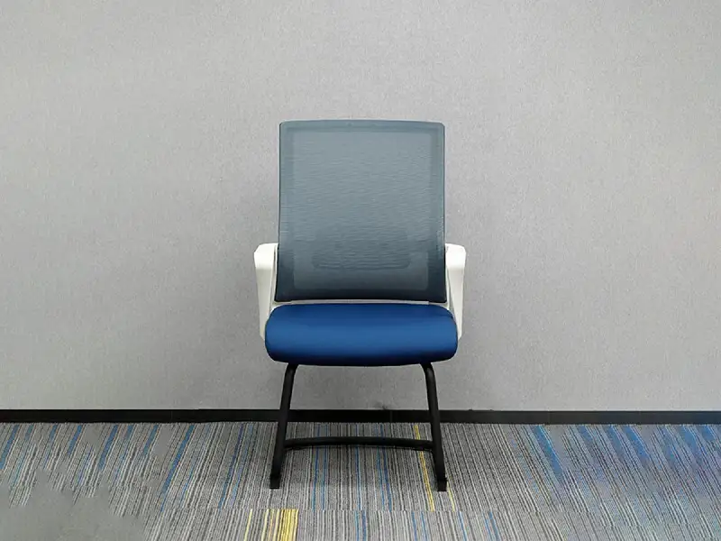 GCON Conference Bow Chair Metal Base Hotel Room Mesh Arm Chair with Lumbar Support GS-5060W Padded Weight-Bearing Office Seating 1