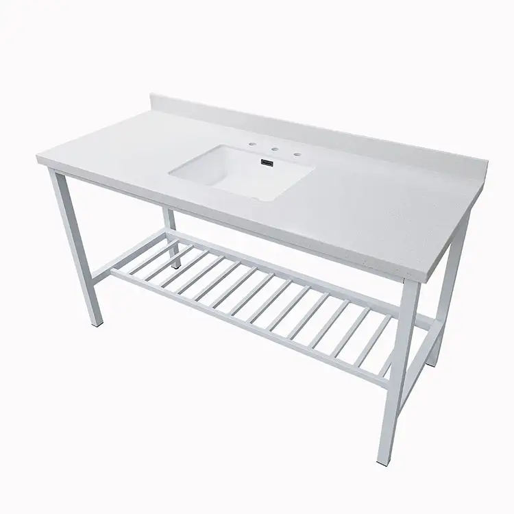 GCON INF-23 Goede kwaliteit Quartz Tafel Top Metal Feets White/Black Hotel Badkamer ijdelheden 1