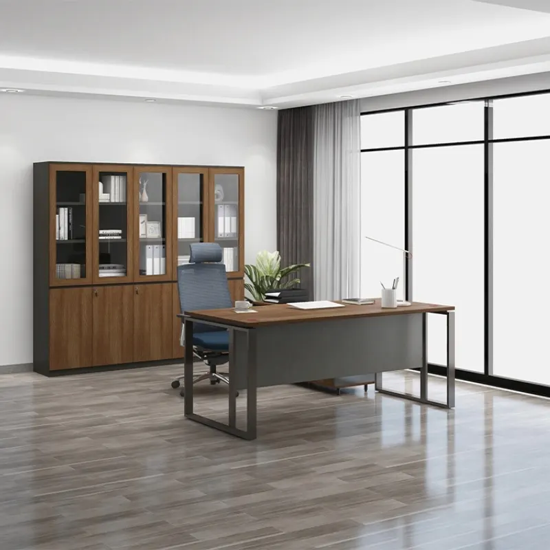 Customized steel-wood structure office furniture, customized office conference table in Shanghai