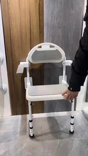 18” Folding Shower Seat Wall Mounted Shower Chair for Elderly Home 1