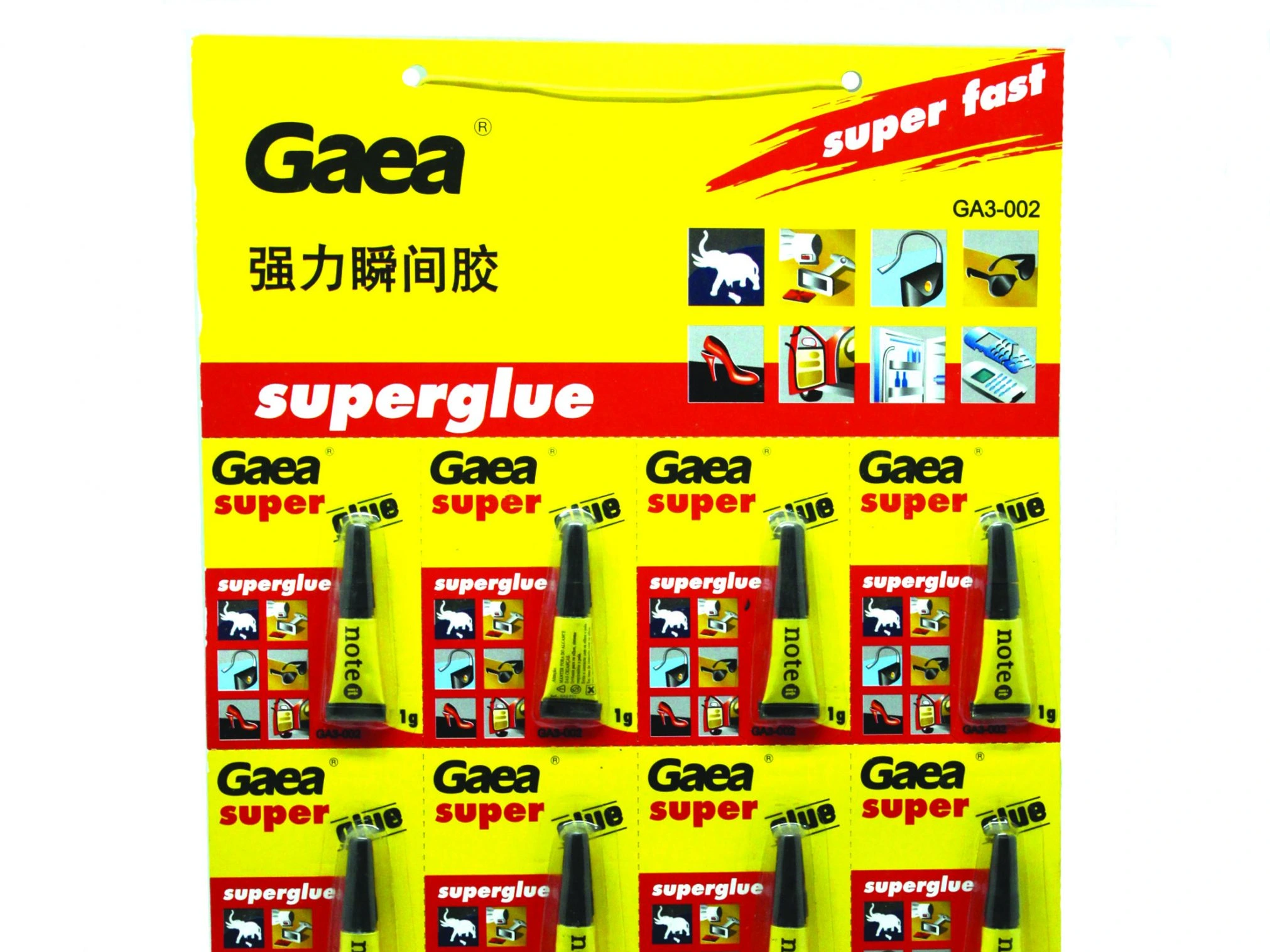 1g x 12pcs super glue on Jumbo blister card 1