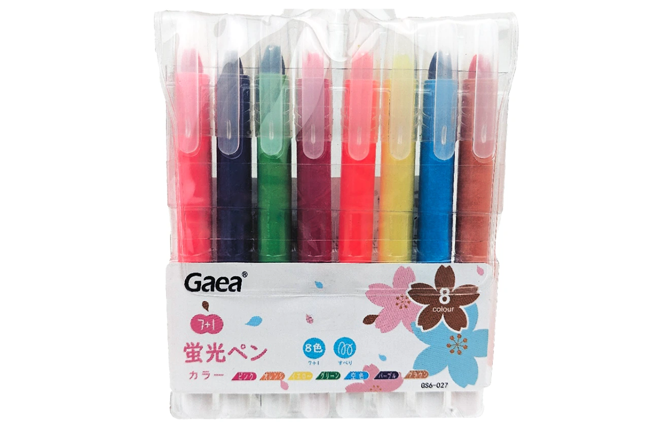 8 color highlight pen in PVC bag 1