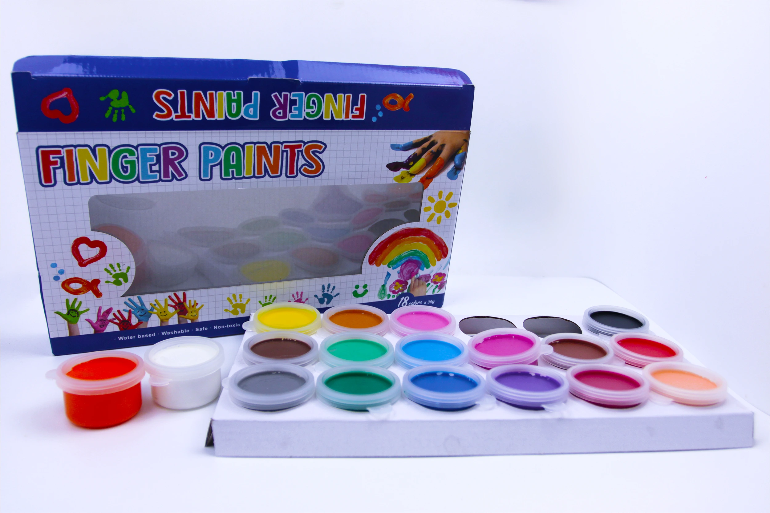 Gaea Kids Paint Set - 18 Colors Kids Paint 2 oz Each - Washable Paint for Kids, Non Toxic Washable Tempera Paint, 1